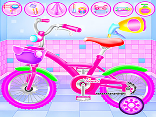 Girl Bike Fix Washing Salon img